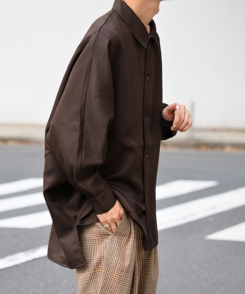 kutir（クティール）の「ドルマンスリーブシャツ（シャツ/ブラウス・メンズ・ブラック/ダークブラウン・MEDIUM/LARGE）」の8枚目の写真