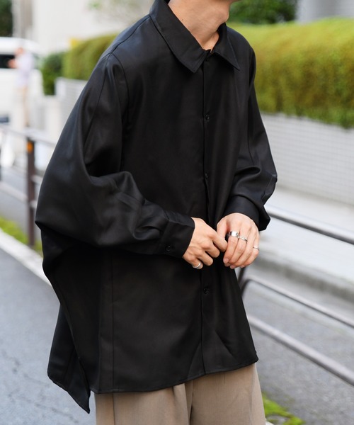 kutir（クティール）の「ドルマンスリーブシャツ（シャツ/ブラウス・メンズ・ブラック/ダークブラウン・MEDIUM/LARGE）」の18枚目の写真