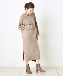DouDou | キャメルストレッチタートルワンピース(ワンピース)