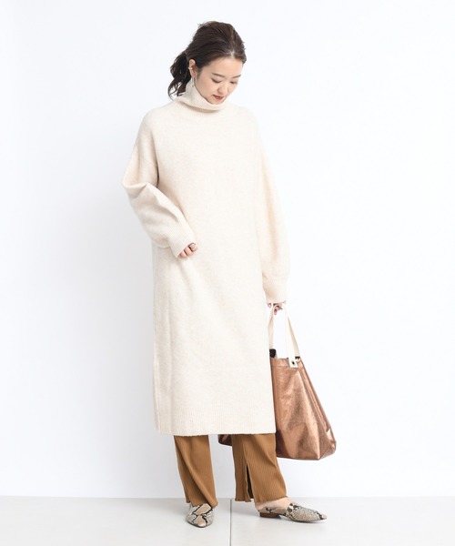 DouDou(ドゥドゥ)の「キャメルストレッチタートルワンピース(ワンピース・レディース・オフホワイト/モカ/ピンク・FREE)」の20枚目の写真