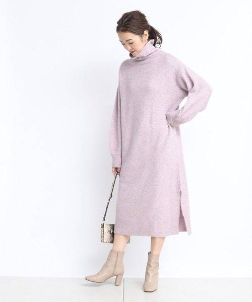 DouDou(ドゥドゥ)の「キャメルストレッチタートルワンピース(ワンピース・レディース・オフホワイト/モカ/ピンク・FREE)」の6枚目の写真