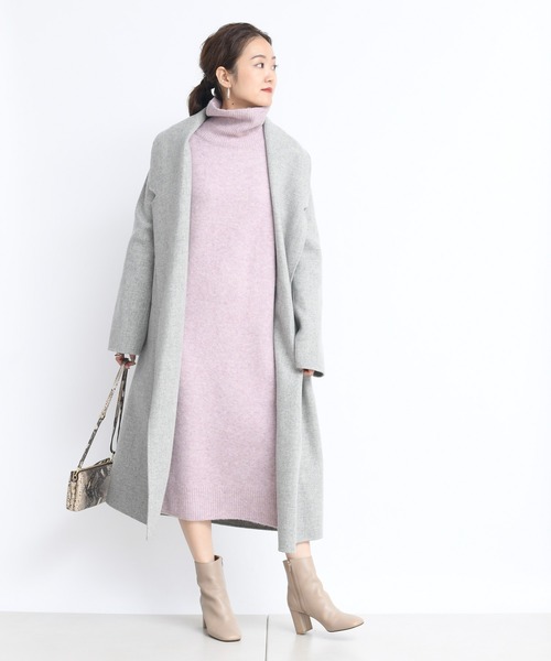 DouDou(ドゥドゥ)の「キャメルストレッチタートルワンピース(ワンピース・レディース・オフホワイト/モカ/ピンク・FREE)」の7枚目の写真