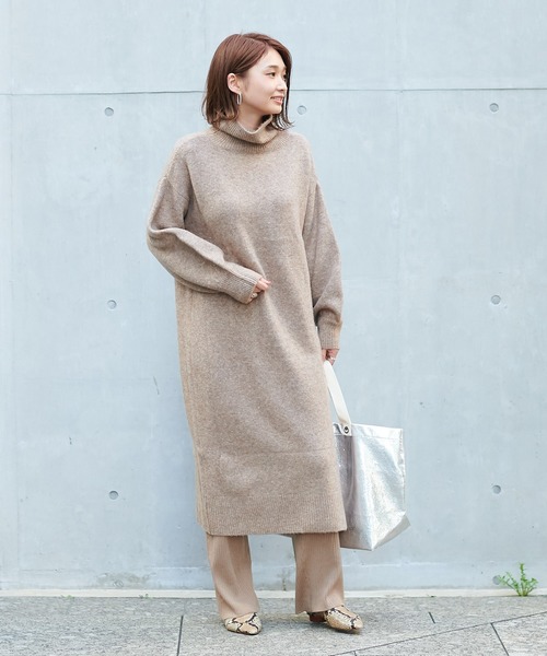 DouDou(ドゥドゥ)の「キャメルストレッチタートルワンピース(ワンピース・レディース・オフホワイト/モカ/ピンク・FREE)」の18枚目の写真