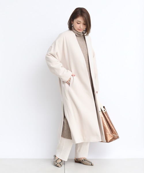 DouDou(ドゥドゥ)の「キャメルストレッチタートルワンピース(ワンピース・レディース・オフホワイト/モカ/ピンク・FREE)」の19枚目の写真