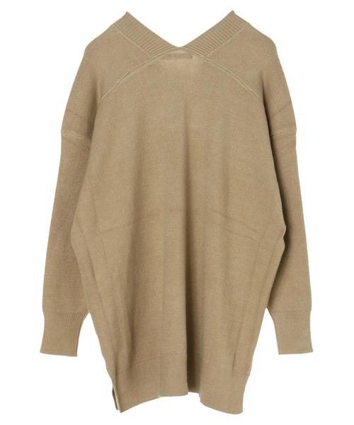 AMERICAN HOLIC（アメリカンホリック）の「太Vネックニットプルオーバー＊（ニット/セーター・レディース・ベージュ/ネイビー/カーキ/アイボリー・M/L）」の13枚目の写真