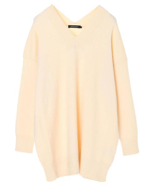 AMERICAN HOLIC（アメリカンホリック）の「太Vネックニットプルオーバー＊（ニット/セーター・レディース・ベージュ/ネイビー/カーキ/アイボリー・M/L）」の17枚目の写真