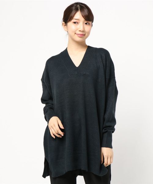 AMERICAN HOLIC（アメリカンホリック）の「太Vネックニットプルオーバー＊（ニット/セーター・レディース・ベージュ/ネイビー/カーキ/アイボリー・M/L）」の21枚目の写真