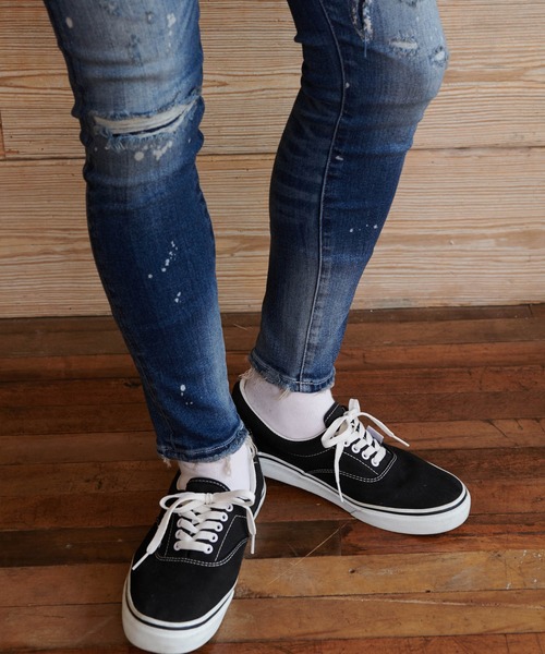 #Re:room(リルーム)の「ヴィンテージリメイクスキニーデニム(デニムパンツ・メンズ・ブラック/ブルー・SMALL/MEDIUM/LARGE)」の10枚目の写真