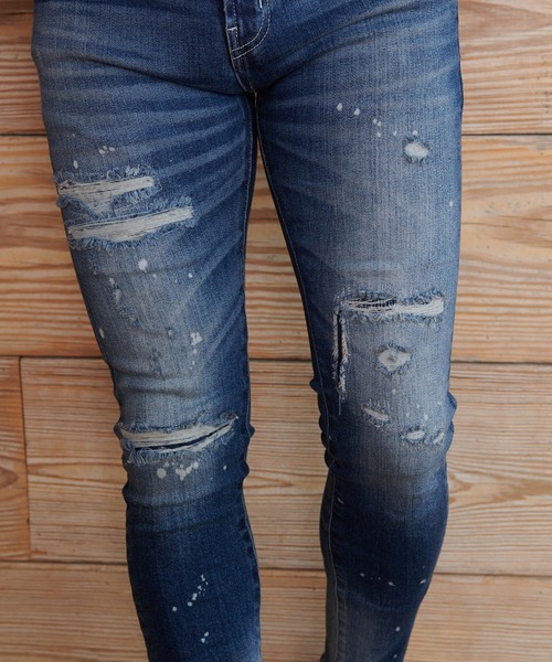 #Re:room(リルーム)の「ヴィンテージリメイクスキニーデニム(デニムパンツ・メンズ・ブラック/ブルー・SMALL/MEDIUM/LARGE)」の7枚目の写真