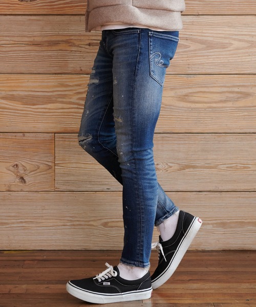 #Re:room(リルーム)の「ヴィンテージリメイクスキニーデニム(デニムパンツ・メンズ・ブラック/ブルー・SMALL/MEDIUM/LARGE)」の22枚目の写真