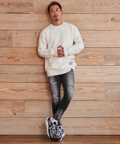 #Re:room(リルーム)の「ヴィンテージリメイクスキニーデニム(デニムパンツ・メンズ・ブラック/ブルー・SMALL/MEDIUM/LARGE)」の21枚目の写真