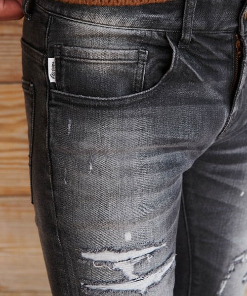 #Re:room(リルーム)の「ヴィンテージリメイクスキニーデニム(デニムパンツ・メンズ・ブラック/ブルー・SMALL/MEDIUM/LARGE)」の11枚目の写真