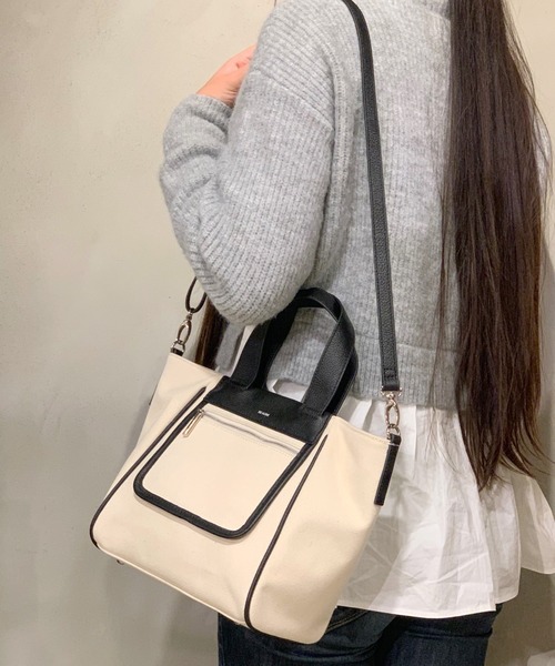 Beau're(ヴュレ)の「BEAURE ヴュレ キャンバス 2WAY ミニ トート(トートバッグ・レディース・ブラック/キャメル/シルバー・FREE)」の10枚目の写真