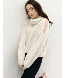 GYDA | ケーブルショルダーニットトップス(ニット/セーター)