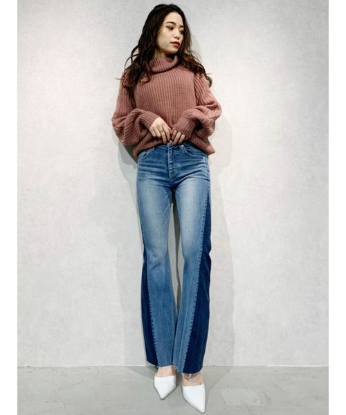 GYDA（ジェイダ）の「ケーブルショルダーニットトップス（ニット/セーター・レディース・ブラック/ベージュ/ピンク/アイボリー・FREE）」の12枚目の写真