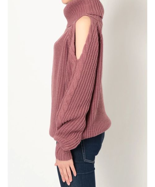 GYDA（ジェイダ）の「ケーブルショルダーニットトップス（ニット/セーター・レディース・ブラック/ベージュ/ピンク/アイボリー・FREE）」の15枚目の写真