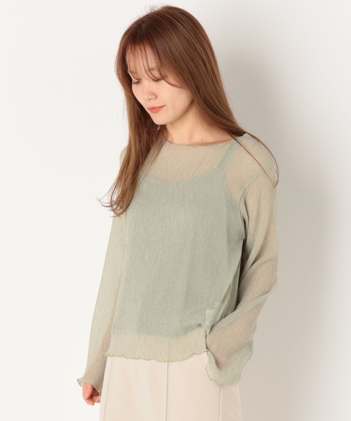 archives（アルシーヴ）の「シアー楊柳プルオーバー（Tシャツ/カットソー・レディース・ブルー/ピンク/ベージュ/グリーン系その他・MEDIUM）」の3枚目の写真