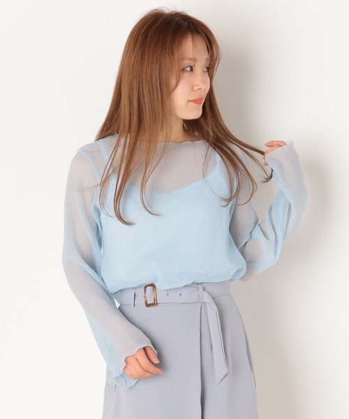 archives（アルシーヴ）の「シアー楊柳プルオーバー（Tシャツ/カットソー・レディース・ブルー/ピンク/ベージュ/グリーン系その他・MEDIUM）」の4枚目の写真
