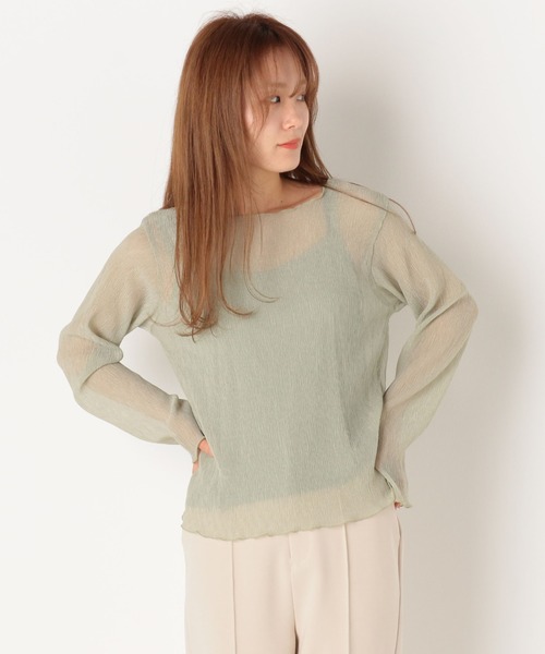 archives（アルシーヴ）の「シアー楊柳プルオーバー（Tシャツ/カットソー・レディース・ブルー/ピンク/ベージュ/グリーン系その他・MEDIUM）」の14枚目の写真