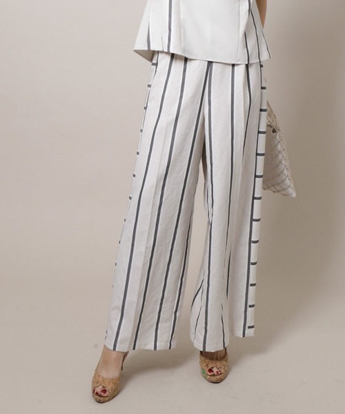 セール ストライプボーダーワイドパンツ その他パンツ Re Verofonna ヴェロフォンナ のファッション通販 Zozotown