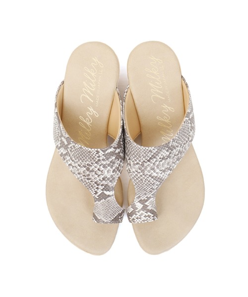 Fashion Letter（ファッションレター）の「日本製アシンメトリートングサンダル（サンダル・レディース・ブラック/シルバー/パイソン・LL/S/M/L）」の9枚目の写真