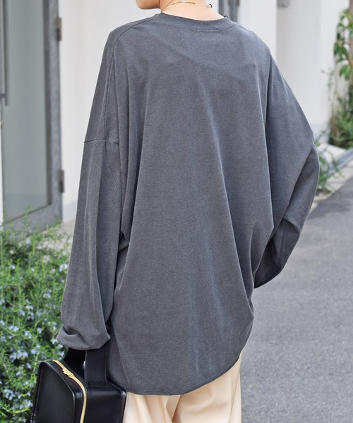 Marient（マリエント）の「ヴィンテージオーバーロンTシャツ（Tシャツ/カットソー・レディース・チャコール/ホワイト・FREE）」の4枚目の写真