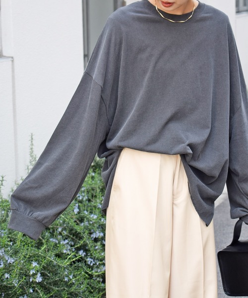 Marient（マリエント）の「ヴィンテージオーバーロンTシャツ（Tシャツ/カットソー・レディース・チャコール/ホワイト・FREE）」の17枚目の写真