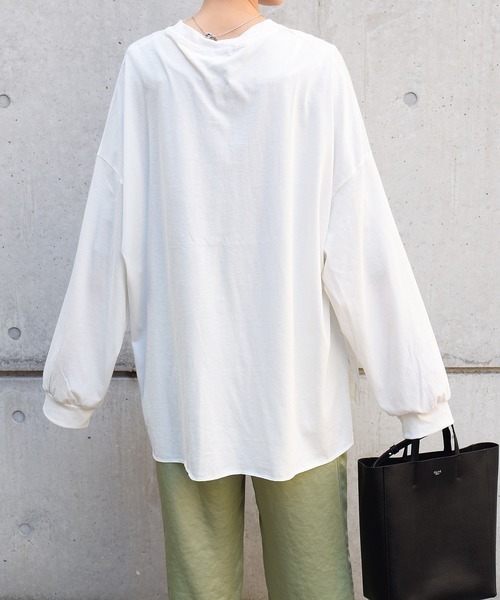 Marient（マリエント）の「ヴィンテージオーバーロンTシャツ（Tシャツ/カットソー・レディース・チャコール/ホワイト・FREE）」の6枚目の写真