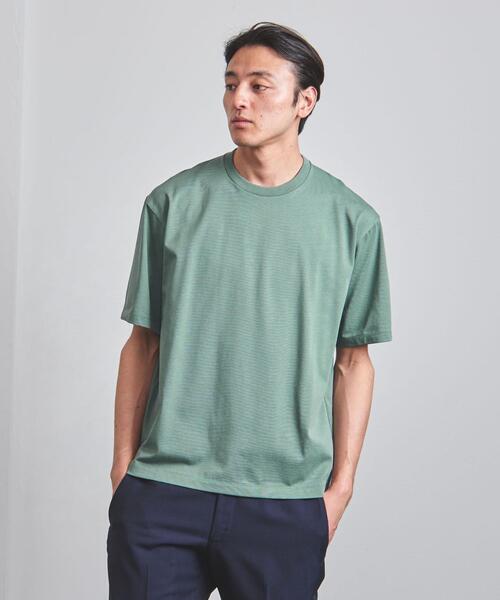 UNITED ARROWS（ユナイテッドアローズ）の「＜UNITED ARROWS＞ ハイカウント コットン Tシャツ（Tシャツ/カットソー・メンズ・ホワイト/ピンク/ライム/ブラック/クリーム/ライラック・LARGE/SMALL/X-LARGE/MEDIUM）」の4枚目の写真