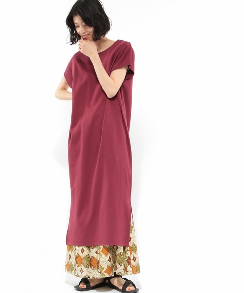 LAKOLE（ラコレ）の「スムースコットンフレンチスリーブワンピース / LAKOLE（ワンピース・レディース・ブラック/ベージュ/レッド/ライトベージュ・SMALL/MEDIUM）」の8枚目の写真