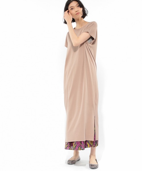 LAKOLE（ラコレ）の「スムースコットンフレンチスリーブワンピース / LAKOLE（ワンピース・レディース・ブラック/ベージュ/レッド/ライトベージュ・SMALL/MEDIUM）」の9枚目の写真