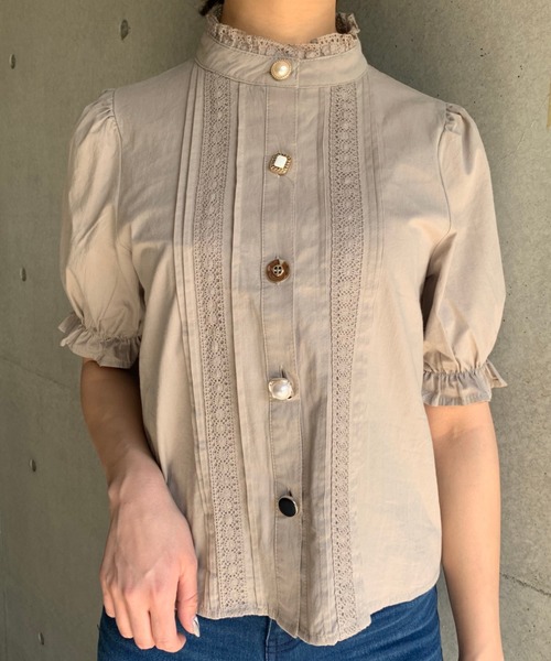 FUN.TRINITY(ファン トリニティー)の「ピンタックブラウス(シャツ/ブラウス・レディース・ブラック/グレー/オフホワイト/ピンク・M)」の4枚目の写真