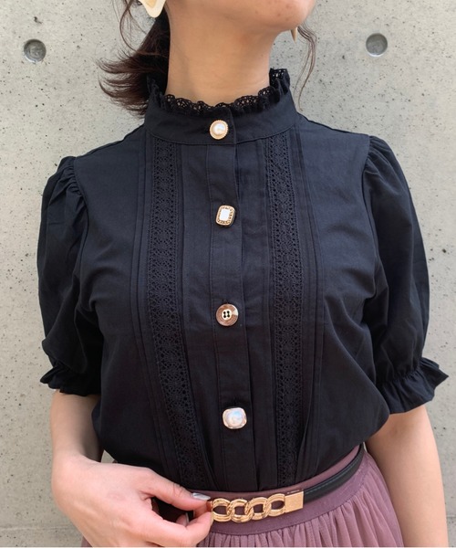 FUN.TRINITY(ファン トリニティー)の「ピンタックブラウス(シャツ/ブラウス・レディース・ブラック/グレー/オフホワイト/ピンク・M)」の3枚目の写真