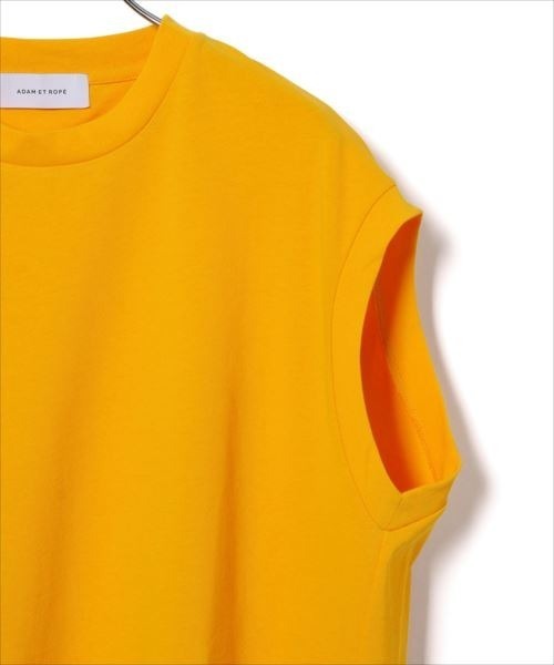 ADAM ET ROPE'（アダムエロペ）の「オーバーサイズノースリーブTee（タンクトップ・レディース・チャコールグレー/オフホワイト/オレンジ・FREE）」の19枚目の写真
