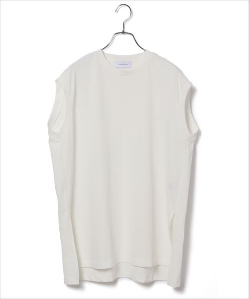 ADAM ET ROPE'（アダムエロペ）の「オーバーサイズノースリーブTee（タンクトップ・レディース・チャコールグレー/オフホワイト/オレンジ・FREE）」の22枚目の写真