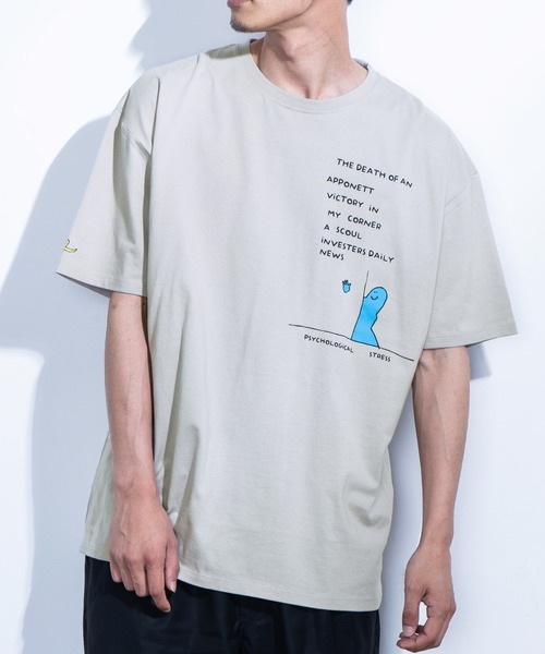 Mark Gonzales(マーク・ゴンザレス)の「Mark Gonzales/マークゴンザレス 別注オーバーサイズ グラフィックプリントTシャツ(Tシャツ/カットソー・メンズ・ホワイト/ベージュ/ブラック/グリーン/グレイッシュブルー/ベージュ系その他/ブラック系その他/グリーン系その他/ブルー系その他/ホワイト系その他/ベージュ系その他2/ブラック系その他2/グリーン系その他2/ブルー系その他2/ホワイト系その他2/ベージュ系その他3/ブラック系その他3/グリーン系その他3/ブルー系その他3/ホワイト系その他3・M/L/XL)」の13枚目の写真