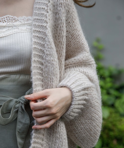 flower（フラワー）の「モヘアタッチニットカーディガン（カーディガン/ボレロ・レディース・ブラウン/アイボリー/カーキ・FREE）」の13枚目の写真