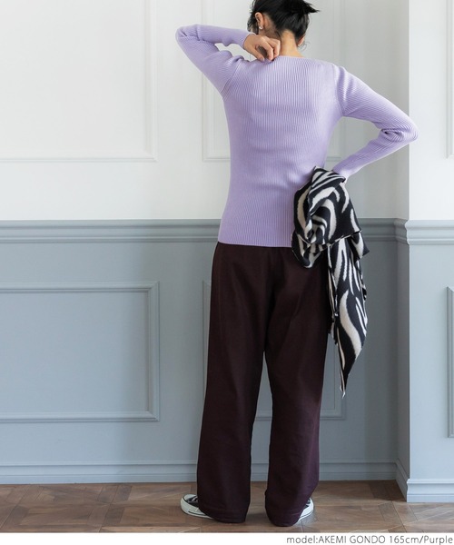 coca（coca）（コカ）の「極厚ボートネックニット（ニット/セーター・レディース・ブラック/ベージュ/アイボリー/グレー/レッド/ネイビー/パープル/ライトブルー/カーキ・ONE SIZE）」の10枚目の写真