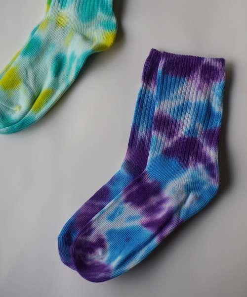 RiNc （リンク）の「【 FLOWER SOCKS / フラワーソックス 】 タイダイ ソックス（ソックス/靴下・レディース・ブラック/パープル/ネイビー/イエロー/オレンジ/ブルー/グリーン/ブラック系その他/ブルー系その他/イエロー系その他/バーガンディー・FREE）」の7枚目の写真