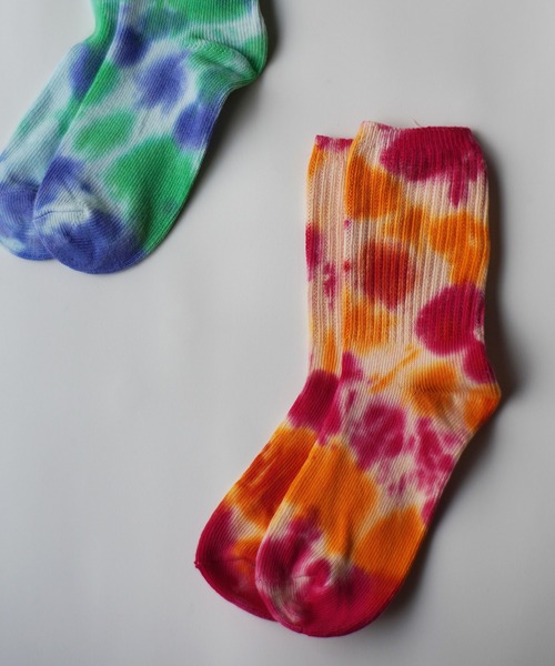 RiNc （リンク）の「【 FLOWER SOCKS / フラワーソックス 】 タイダイ ソックス（ソックス/靴下・レディース・ブラック/パープル/ネイビー/イエロー/オレンジ/ブルー/グリーン/ブラック系その他/ブルー系その他/イエロー系その他/バーガンディー・FREE）」の11枚目の写真