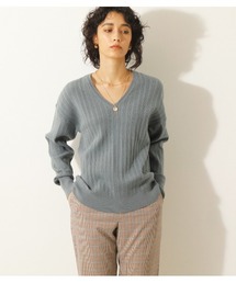 crie conforto | 編地切り替えＶネックニット(ニット/セーター)
