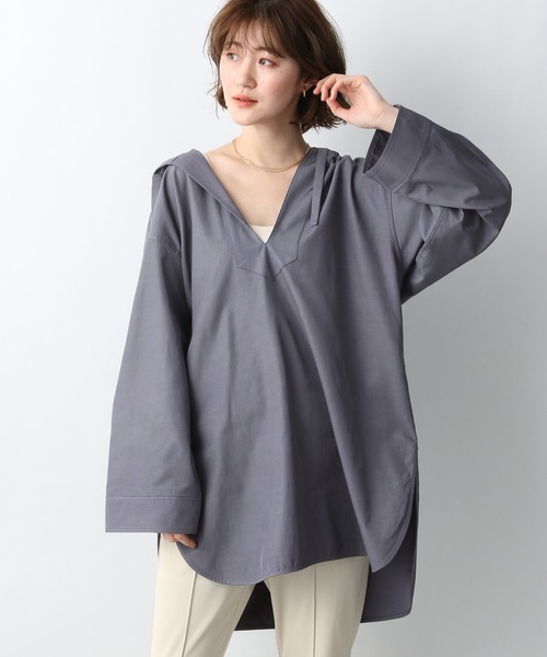 A part by（アパートバイ）の「VisCoメキシカンパーカー　931710（シャツ/ブラウス・レディース・チャコールグレー/ライトグリーン/ライトベージュ・FREE）」の2枚目の写真