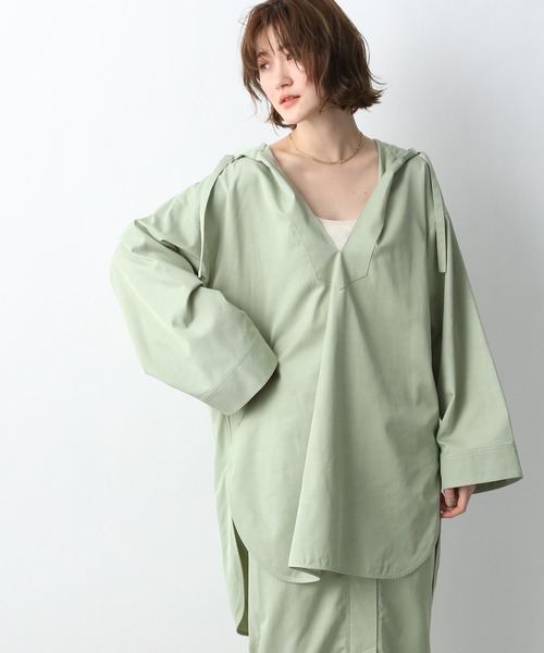 A part by（アパートバイ）の「VisCoメキシカンパーカー　931710（シャツ/ブラウス・レディース・チャコールグレー/ライトグリーン/ライトベージュ・FREE）」の3枚目の写真