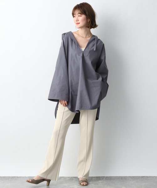 A part by（アパートバイ）の「VisCoメキシカンパーカー　931710（シャツ/ブラウス・レディース・チャコールグレー/ライトグリーン/ライトベージュ・FREE）」の4枚目の写真