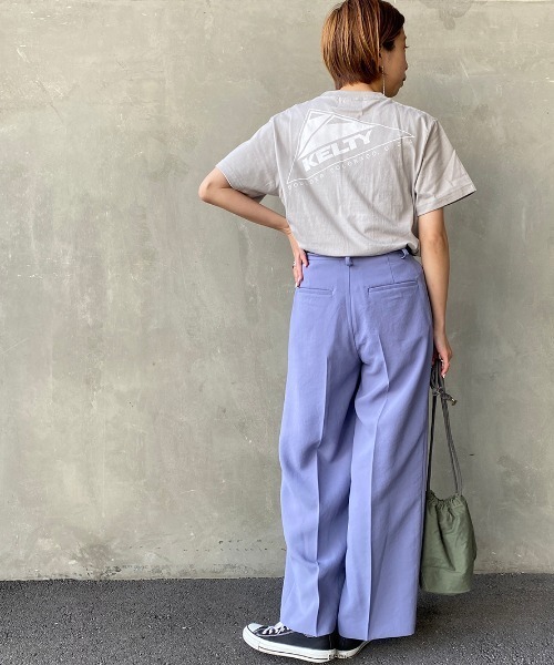 KELTY（ケルティ）の「[KELTY/ケルティ] 別注 バックビッグロゴプリントＴシャツ（Tシャツ/カットソー・レディース・ライトグレー/グリーン/スミクロ/ホワイト/パープル/サンドベージュ・M/L/XS/S）」の9枚目の写真