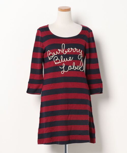 セール ブランド古着 ボーダー柄7分袖ワンピース ワンピース Burberry Blue Label バーバリーブルーレーベル のファッション通販 Zozoused