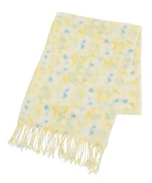 ホワイトフラワープリントストール