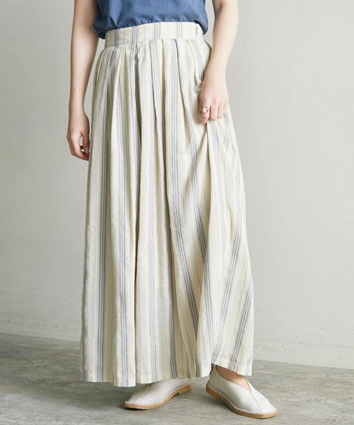 cardo fabrica（カルドファブリカ）の「*ドビーストライプタックキュロットパンツ（その他パンツ・レディース・ブラウン/キナリ・FREE）」の12枚目の写真