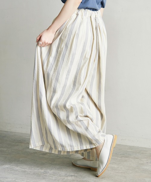 cardo fabrica（カルドファブリカ）の「*ドビーストライプタックキュロットパンツ（その他パンツ・レディース・ブラウン/キナリ・FREE）」の13枚目の写真