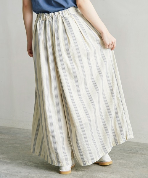 cardo fabrica（カルドファブリカ）の「*ドビーストライプタックキュロットパンツ（その他パンツ・レディース・ブラウン/キナリ・FREE）」の14枚目の写真